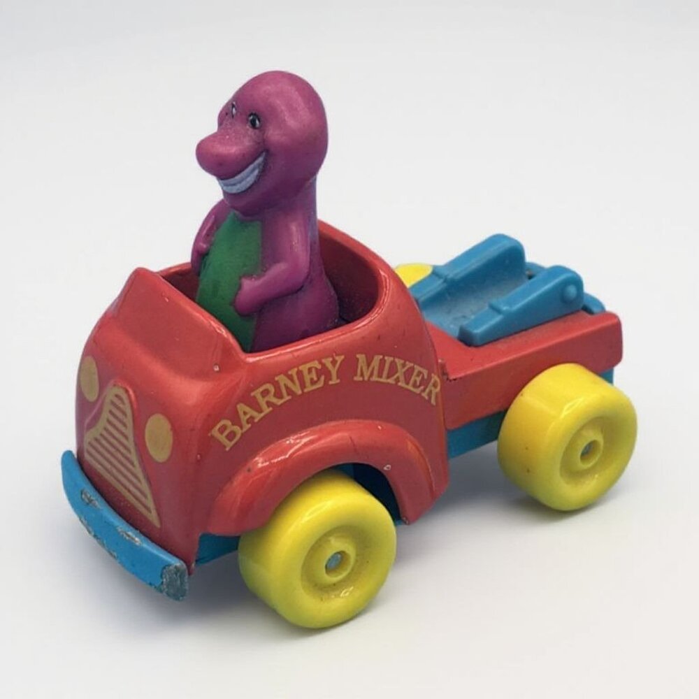 Lyons Group 1993 Die Cast Barney Mixer Purple Dinosaur Toy Car Truck